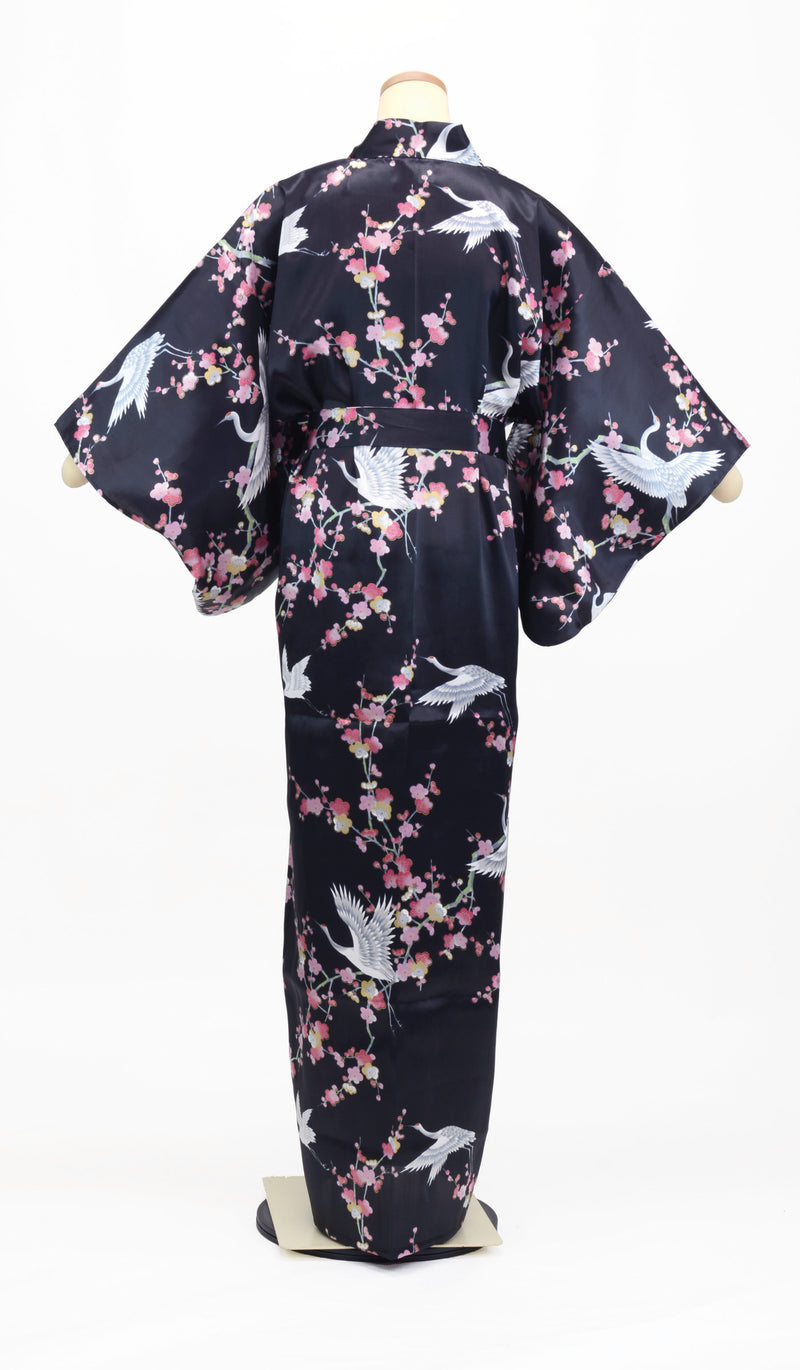 KIMONO Plum and Cranes