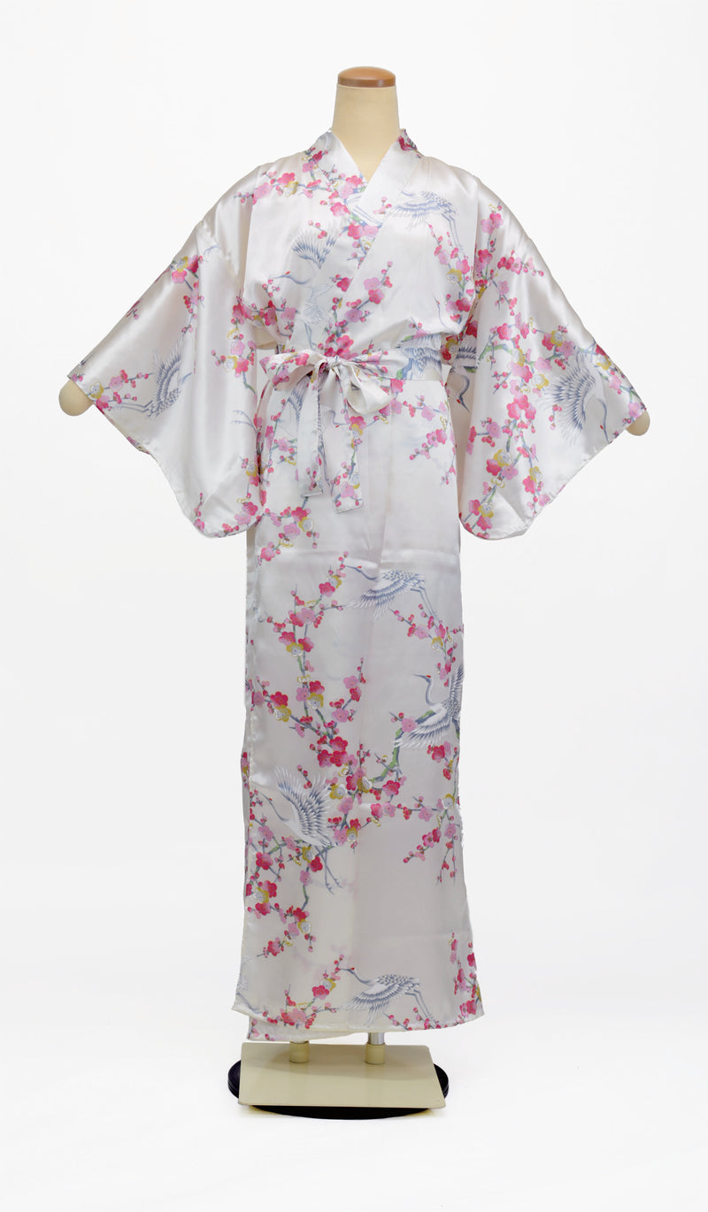 KIMONO Plum and Cranes
