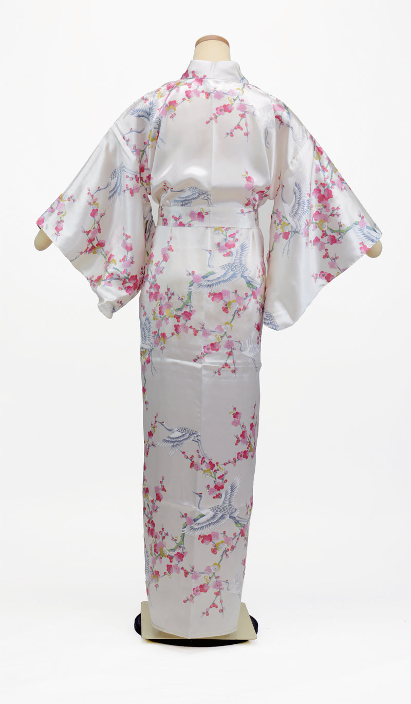 KIMONO Plum and Cranes