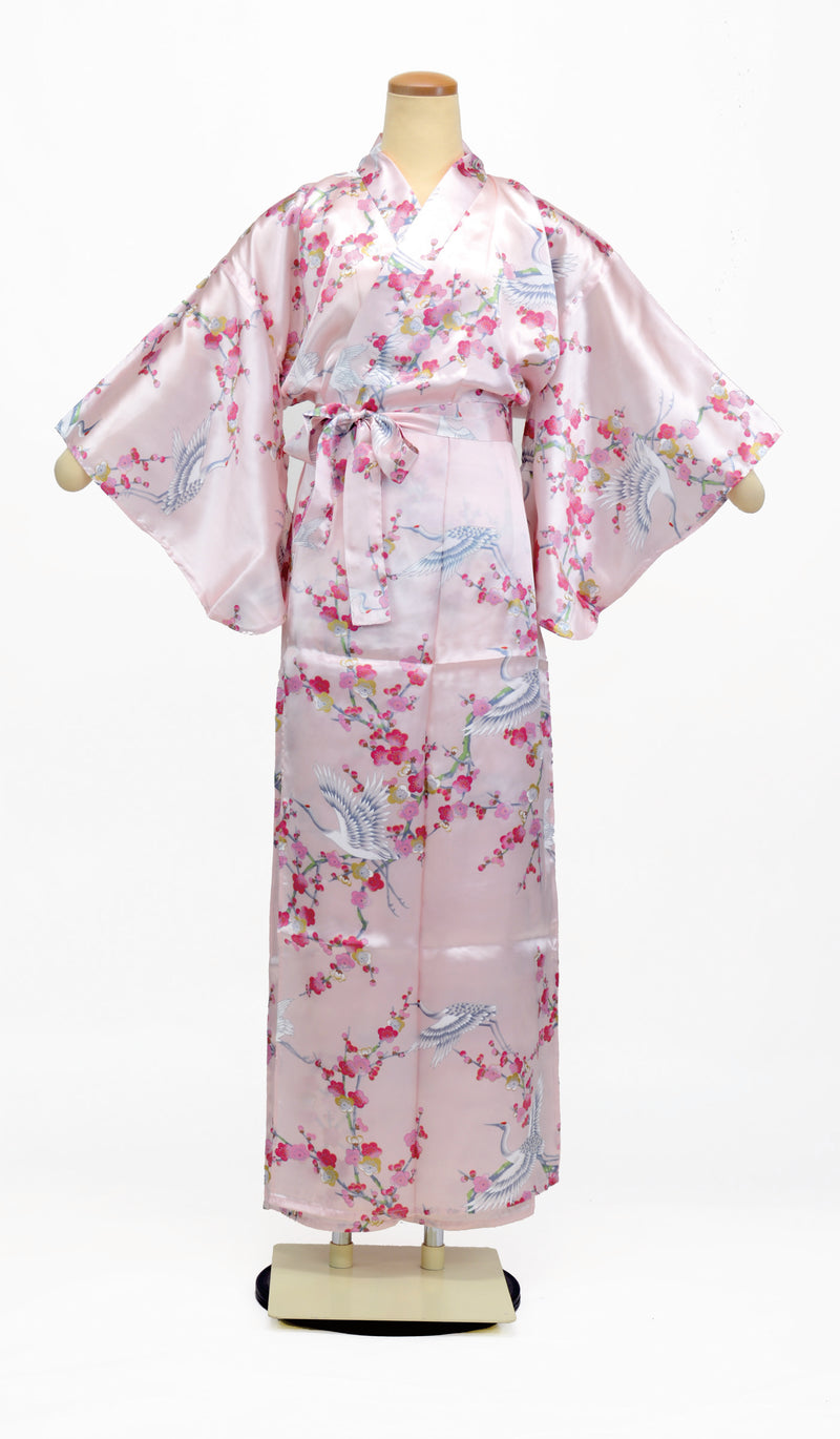 KIMONO Plum and Cranes