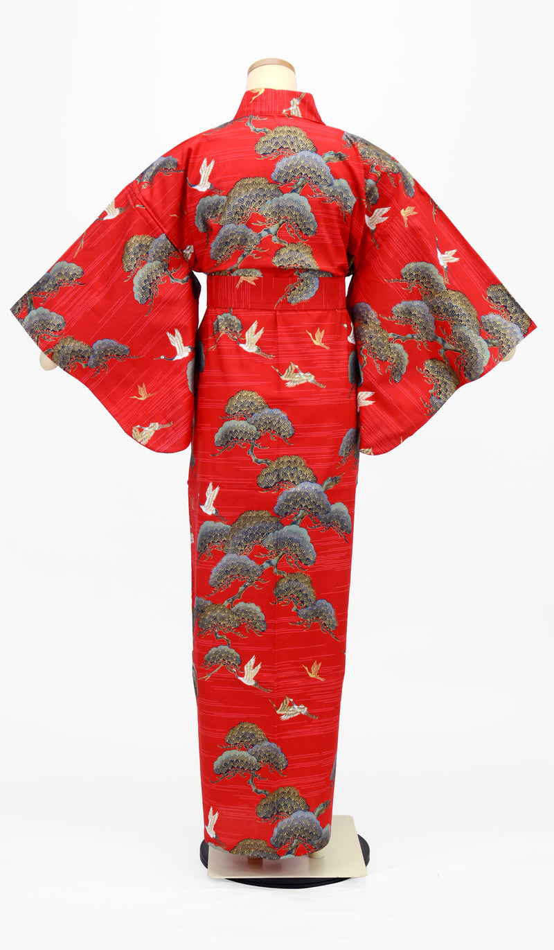 YUKATA Pine and Cranes