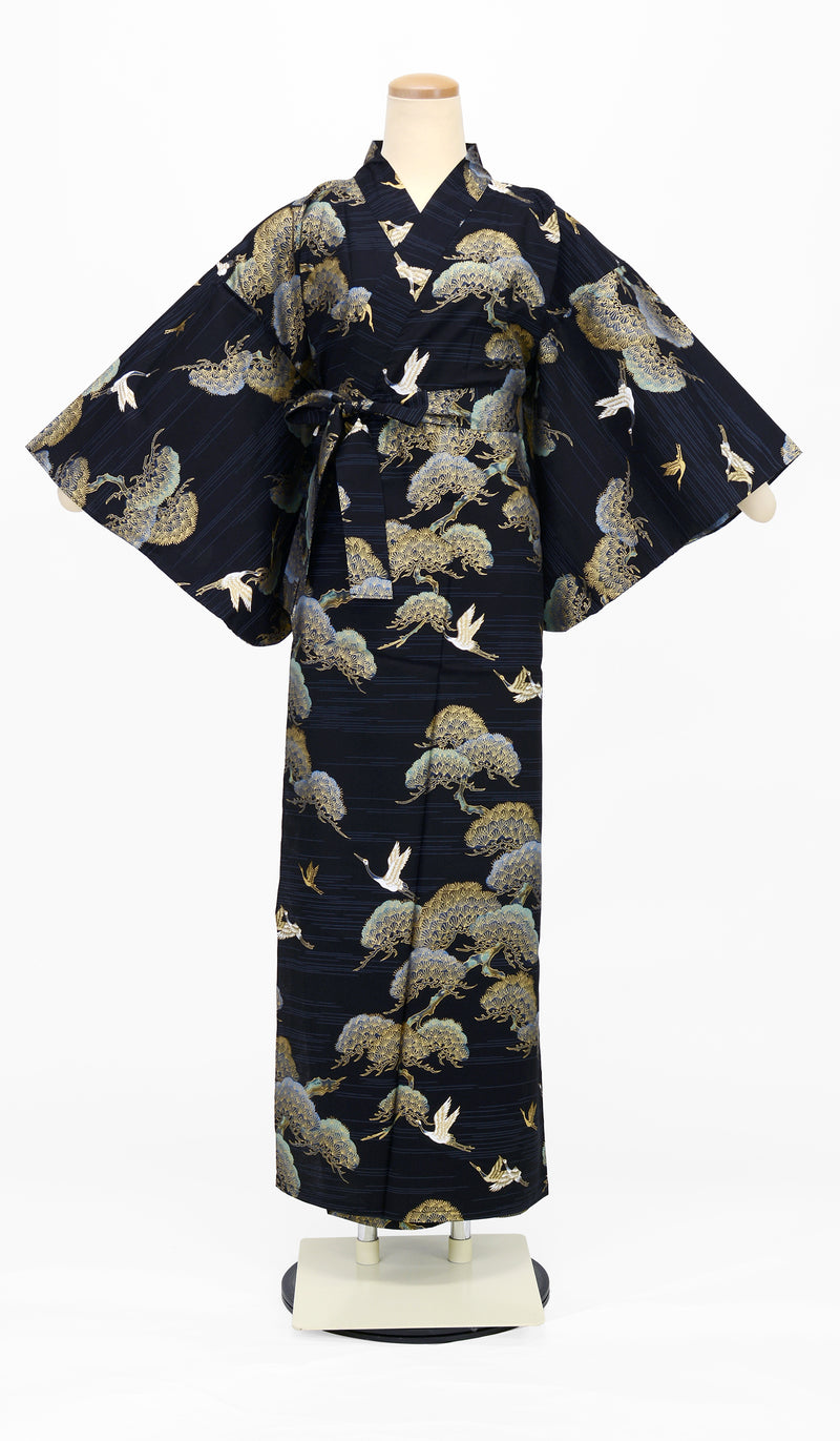 YUKATA Pine and Cranes