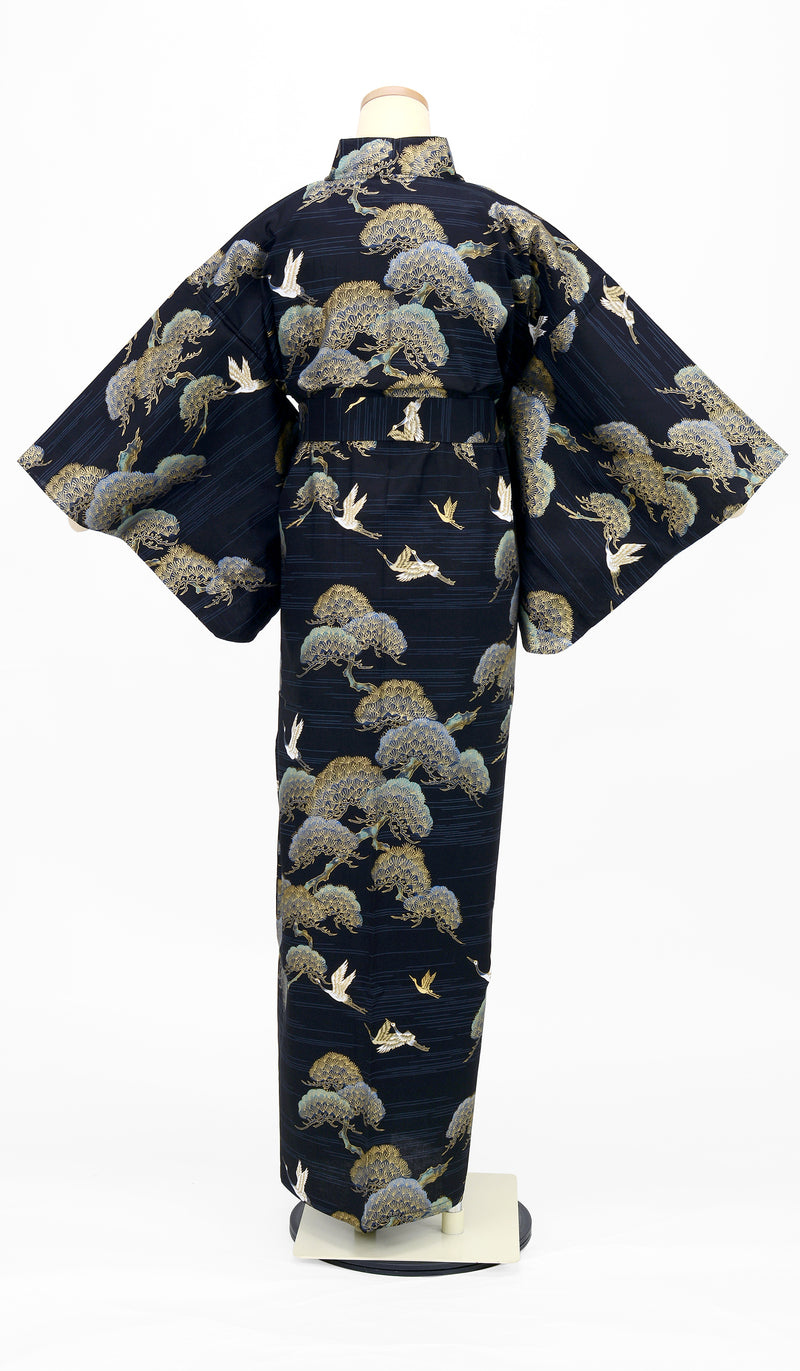 YUKATA Pine and Cranes