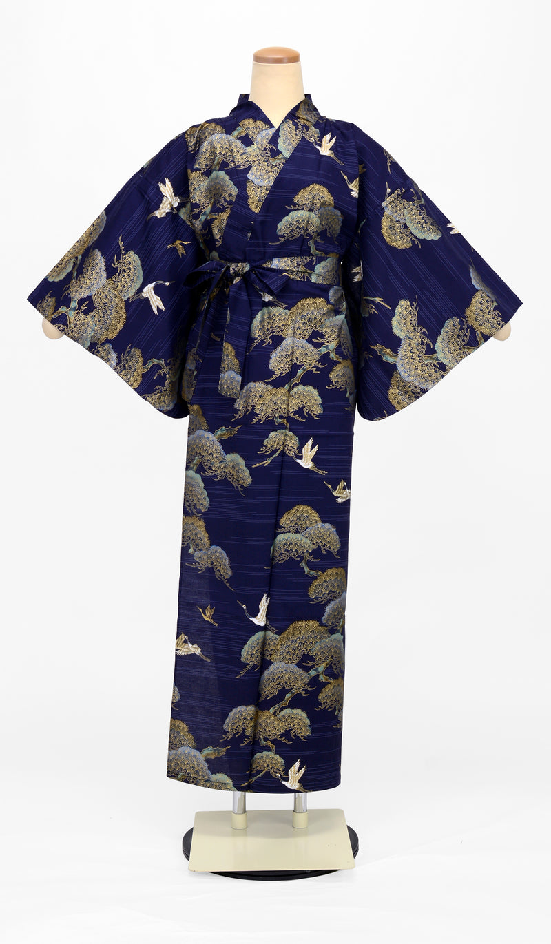 YUKATA Pine and Cranes