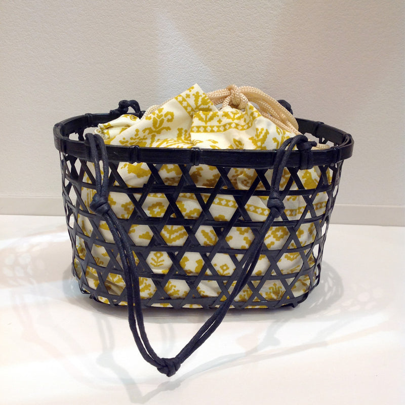 Drawstring basket bag (black)