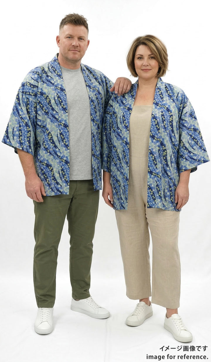 チリメン 法被 流水紺 ユニセックス – musubi-kyoto-｜Kimono&Yukata