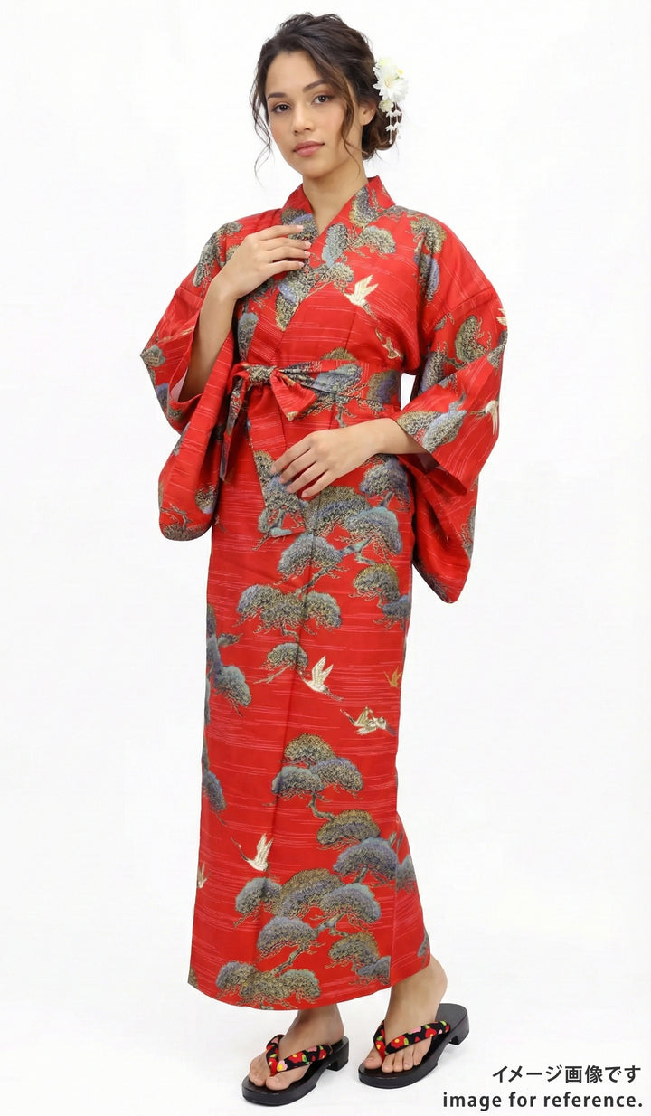 着物・浴衣 Pine YUKATA Pine and Cranes – musubi-kyoto-｜Kimono&Yukata