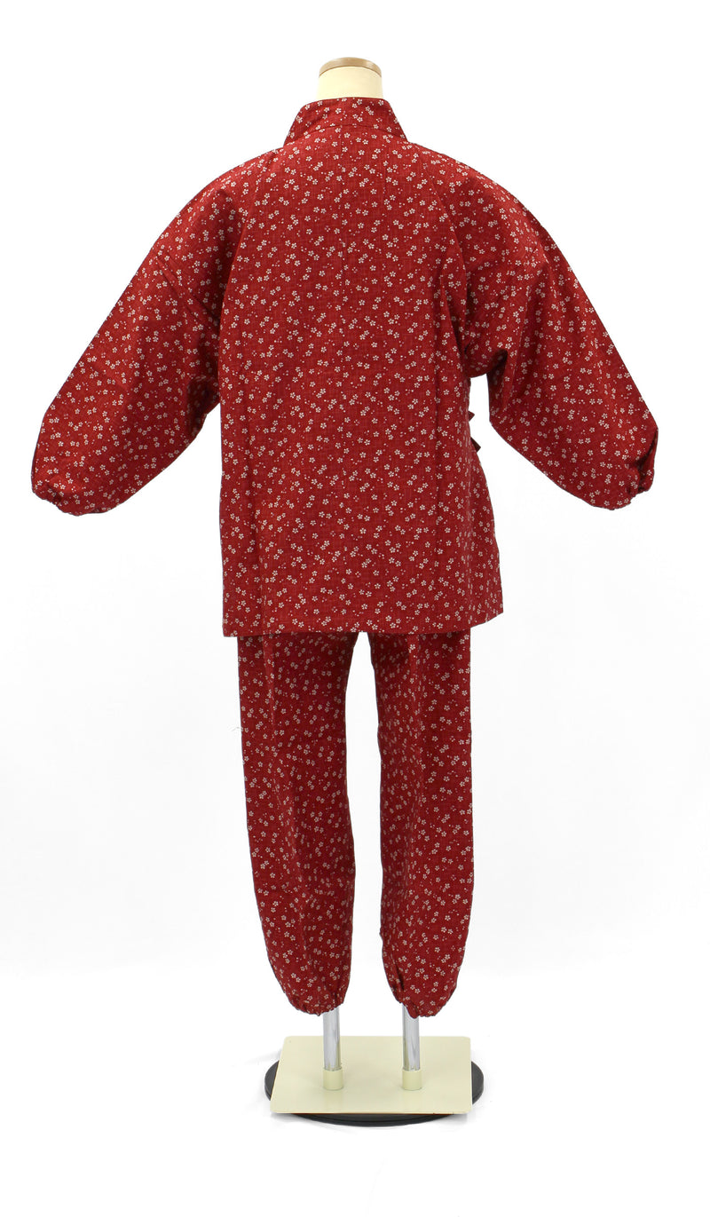 女性用 作務衣  さむえ 総柄 小紋 うさぎ 桜 レディース 婦人用